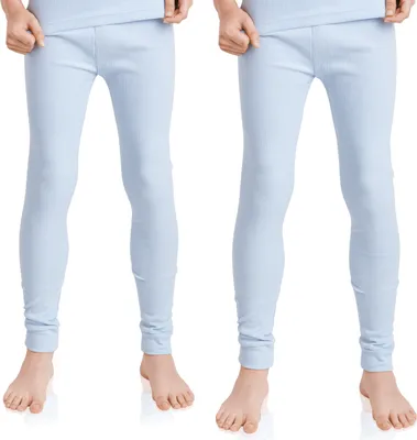 Produktbild von 2er Pack Lange Kinder Thermo Unterhose - Ice Blue 134-140