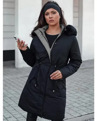 Obrázok produktu pre Dámska dlhá prešívaná zimná bunda TRENDNEL s kožušinou čierna XL