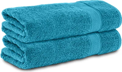 Produktbild von Komfortec 2er Handtuchset aus 100% Baumwolle, 2 Handtücher 50x100 cm Set, Frottee, Weich, Türkis