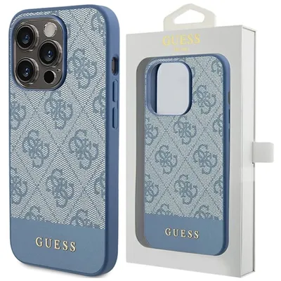 Produktbild von Guess GUHCP15LG4GLBL iPhone 15 Pro 6.1" blau hardcase 4G Stripe Collection Schutzhülle