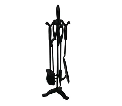 Obrázek produktu pro Krbové nářadí se stojanem, černé kovové, 61cm - 203BL