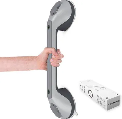 Produktbild von Famanu Halter für Senioren - Dusche - Badezimmer - Saugnapf - Mobile Handgriffe - Saugnapwarner