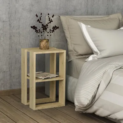 Immagine prodotto di Comodino due ripiani Lonie 34x30x55h colore rovere