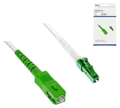 Produktbild von DINIC Anschlusskabel für Glasfaser-Router, LCA-SCA, Simplex, OS2, LC/APC 8° auf SC/APC 8°, LSZH, 1m