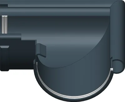 Produktbild von Dachrinne Halbrund 100mm Einzelteile | Außenecke Winkel 90° Anthrazit | Kunststoff PVC Fallrohr DN60 | Gartenhaus Carport Terasse