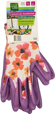 Produktbild von Gartenhandschuhe Universal Handschuhe 2 Paar L Mohnblume