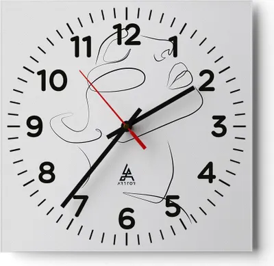 Produktbild von Wanduhr - Quadrat - Glasuhr - Stück Linear Gesicht - 40x40cm - Schleichendes Uhrwerk - Lautlos - zum Aufhängen bereit - Dekoration Modern - Wanddekoration aus Glas - C4AC40x40-4823