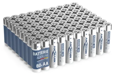 Produktbild von ANSMANN Batterien AA 80 Stück, Alkaline Mignon Batterie, für Lichterkette uvm.