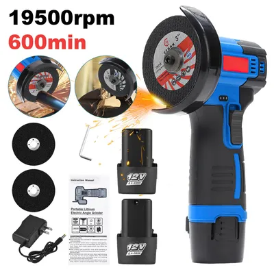Produktbild von Mini-Winkelschleifer - 12 V Wiederaufladbare Schleifmaschine - 19.500 U/min - Polierwerkzeug - 2 Akkus