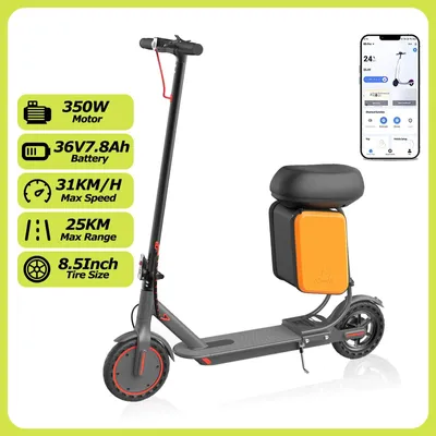 Produktbild von Urban X1 - E-Scooter mit Sitz - 350W Motor - 36V 7,8Ah Lithium-Akku - bis 25 km Reichweite - max 31 km/h - faltbar mit Gepäckbox und App