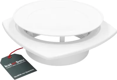 Zdjęcie produktu dla KOTARBAU® Okragly zawór talerzowy do przylacza rurowego Ř 160 mm Bialy Anemostat Zawór talerzowy powietrza wywiewanego Kratka wentylacyjna Zawór sufitowy Plastikowy nawiewnik sufitowy Powietrze wywiewane Zawory wentylacyjne Pokrywa wylotu Sciana Sufity Rózne