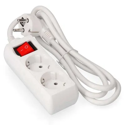 Obrázok produktu pre Zásuvková lišta Levitante s 2 zásuvkami Schuko s vypínačom, 1,5 m H05VV-F 3 × 1,5 mm², biela