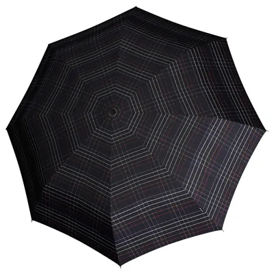 Produktbild von Knirps Taschenregenschirm Regenschirm T.200 Medium Duomatic Check Black schwarz mehrfarbig