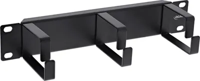 Produktbild von InLine 10" Kabelführungspanel, 3 Bügel, RAL 9005, schwarz, Kabelmanagementtafel, Metall, Schwarz, 1 Stück(e), 313 g