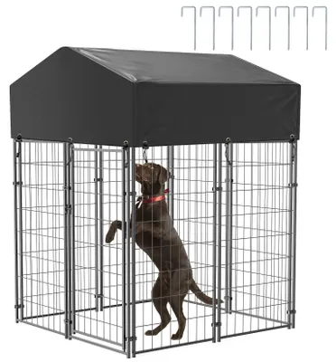Immagine prodotto di Recinto per cani di grandi dimensioni - Gabbia per cani da esterno - Kennel per cani da giardino - Recinto per cani con tetto - Rifugio per cani chiuso