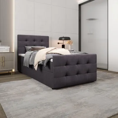 Produktbild von Kontinentales Bett 90x200 VASILISA 5 - dunkelgrau