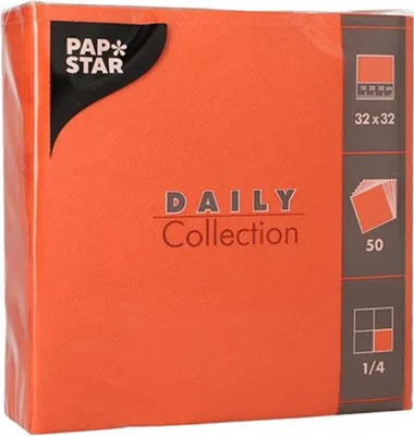 Produktbild von PAPSTAR Servietten 320 x 320 mm 3-lagig nektarine 50 Stück