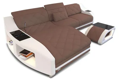 Produktbild von Sofa Swing L-Form Stoff mit USB, LED Beleuchtung, Relaxfunktion, Bettfunktion, wasserabweisend, Easy Clean