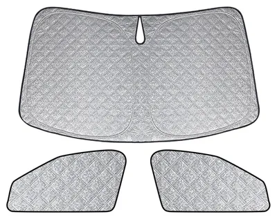 Image de Pare-soleil pour pare-brise, Volkswagen Tiguan (version courte), 2017-2024, en 3 parties. Tapis thermique intérieur, protection UV, protection contre la chaleur