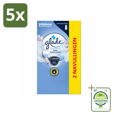Image de 5 recharges Glade Touch & Fresh, parfum Pure Clean Linen, 10 ml, lot de 5