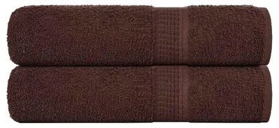 Image de vidaXL Serviettes de douche FROGN, lot de 2, marron, 70 x 140 cm, 360 g/m²
