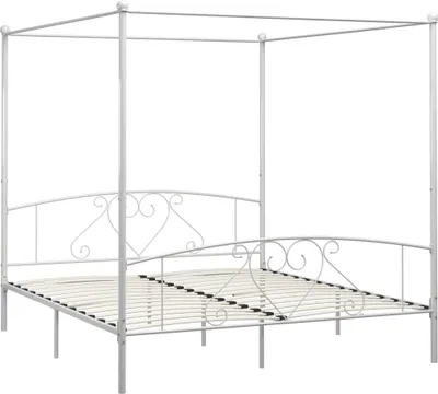 Produktbild von vidaXL Himmelbett-Gestell Weiß Metall 180 x 200 cm