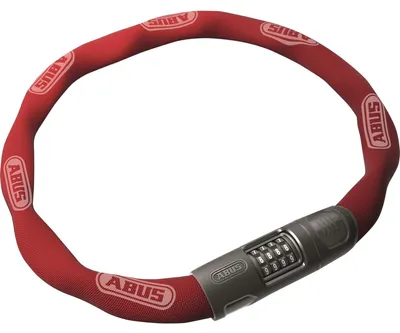 Immagine prodotto di Lucchetto a catena ABUS 8808C - robusto lucchetto a combinazione in acciaio appositamente temprato - numeri di facile lettura con copertura - livello di sicurezza ABUS 9 - 85 cm - rosso