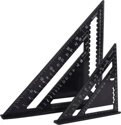 Obrázek produktu pro Multifunkční tesařský čtverec 18 cm a 30 cm, hliníkové trojúhelníkové pravítko, úhloměr, úhloměr 45 90 stupňů