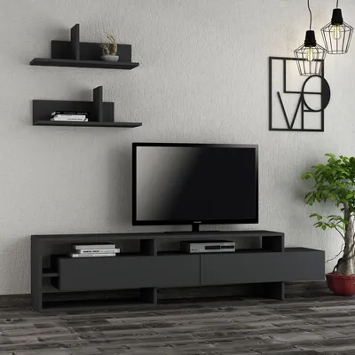 Image de Skye Decor, Gara - Anthracite, Armoires TV, Anthracite, 180 x 42 x 32 cm