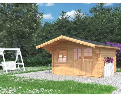 Produktbild von Gartenhaus Palmako Sally 12,3 m² inkl. Fußboden und Vordach 426 x 530 cm tauchgrundiert braun