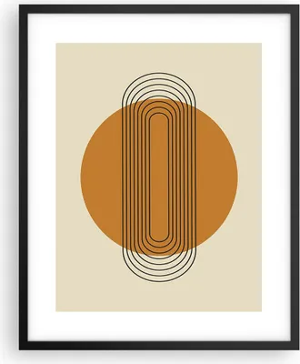 Produktbild von Gerahmtes Poster - Schwarzer Rahmen - Stück Geometrisch Orange - 40x50 cm - Wand Bild - Wanddeko - Wandbilder - Kunstposter - Wandposter - Bilderrahmen - Bilder - Kunstdruck - P2BPA40x50-4877