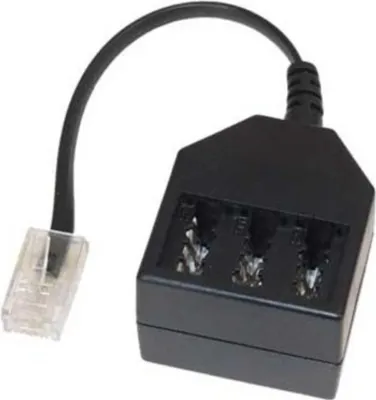 Produktbild von helos Adapter 6P4C Stecker/TAE NFN-Dreifachbuchse