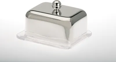 Produktbild von Butterdose 1/4 Pfund mit Glaseinsatz versilbert 10,0 x 9,0cm  H 5,5cm