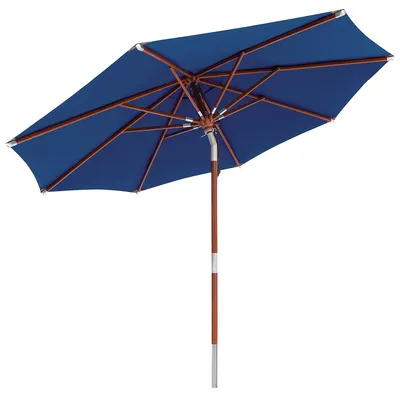Produktbild von anndora Sonnenschirm Knickbar 3m rund mit Dreh-Kipp-Mechanismus Navy Dunkelblau Winddach UV-Schutz - Navy Blau