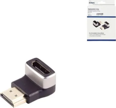 Produktbild von DINIC HDMI-A Adapter, 90° Winkel unten, 8K, Metall HDMI-A Buchse auf Stecker, 8K 60Hz / 4K 120Hz