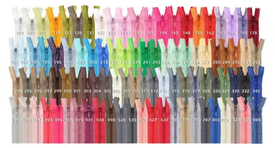 Produktbild von 50 Reißverschlüsse spiral verdeckt, 18cm, unteilbar, unsichtbar, Farbe:Farbmix 50 Stk