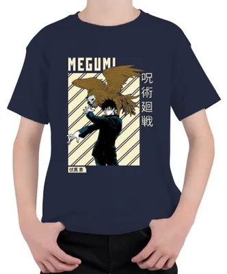 Obrázok produktu pre MEGUMI Jujutsu Kaisen 呪術廻戦 Fushiguro Shikigami Anime Aesthetics Uni detské tričko, Navy, 104
