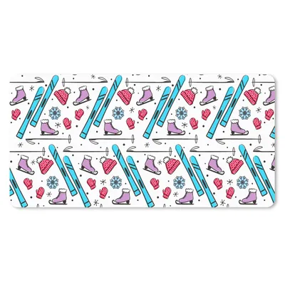 Produktbild von MuchoWow® Schreibtischunterlage Wintersport - Schnittmuster - Schlittschuhlaufen 80x40 cm - XXL Mauspad - Gaming Mauspad
