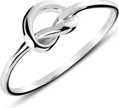 Produktbild von lanii Ring Verschlungenes Herz aus Sterlingsilber (Silber, 54)
