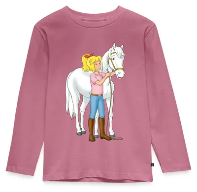 Produktbild von Spreadshirt Bibi Und Tina Bibi Mit Stute Sabrina Kinder Premium Langarmshirt, 98/104 (2 Jahre), Mauve
