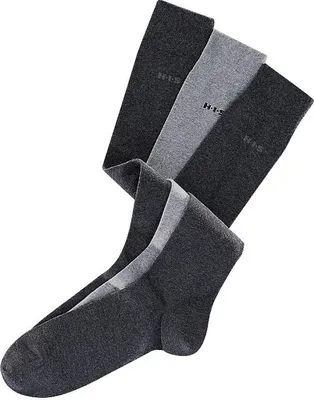 Produktbild von H.I.S. Kniestrümpfe Basic Herren Strümpfe Komfortsocken, Alltagssocken 3 -teilig 2x anthrazit, 1x grau Größe 47/48