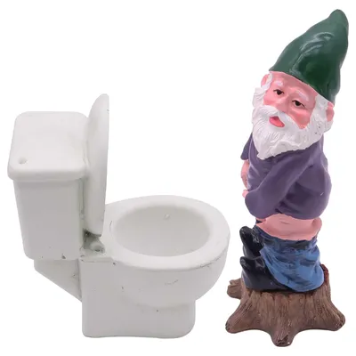 2er Set Zwerg mit Töpfchen, Harzfigur 11,2 cm, Garten-Deko