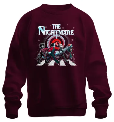 Immagine prodotto di The Nightmare Jack Skellington Sally Beetlejuice Weihnachten Felpa Unisex Pullover, Borgogna, L