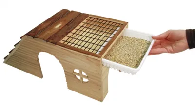Produktbild von Nagerhaus mit Rampe Nature 48 x 22 x 20 cm aus Naturholz