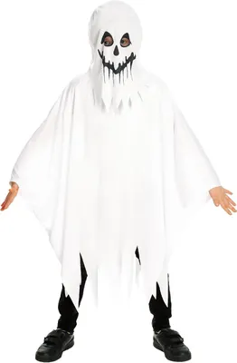 Productafbeelding van Spook Kinderkostuum - Spookjurk Kinderen - Halloween Feest - Met Kapmasker - 7-8 Jaar - Multicolor