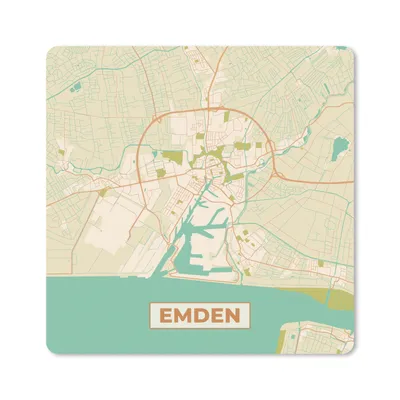 Produktbild von MuchoWow® Mauspad Mousepad Karte - Karte - Stadtplan - Emden - Vintage 20x20 cm - Mousepads - Maus Mat - Pad - Mausunterlage - Desk Mat - Bureauartikeln