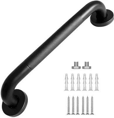 Produktbild von Haltegriff für Dusche – Sicherheit im Badezimmer – Rutschfeste Oberfläche – 30 cm – Schwarz