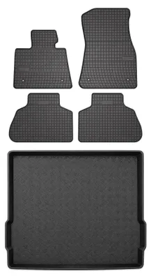Produktbild von Gummimatten + Kofferraumwanne für BMW X5 G05 2018- (Standard-Kofferraum) – Schwarz, passgenau – Wielganizator SolidPRO