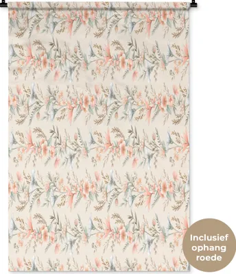 Produktbild von MuchoWow® Wandteppich Wandbehang Blumen - Pastell - Farben 90x135 cm Tapisserie Dekoration Wandtuch - Baumwolle - Wandskulptur