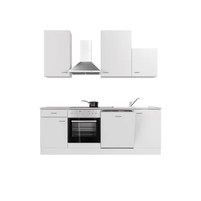 Produktbild von Küchenzeile mit E-Geräten & Geschirrspüler - 220 cm breit - Weiß – Witus